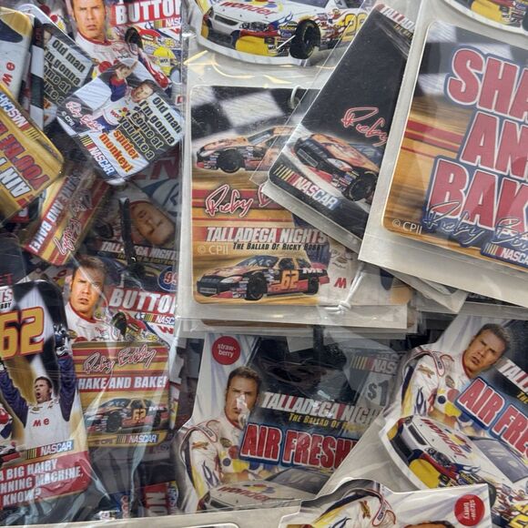 NOS Talladega Nights Air Freshener Counter Display Magnets Buttons Display Kit - Picture 10 of 15